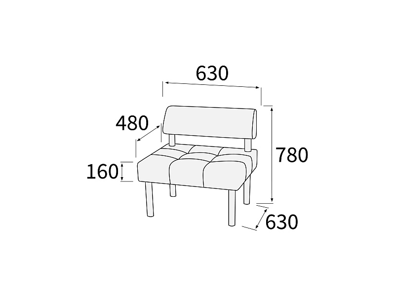 картинка Модуль 1-но местный без подлокотников Спринт 1С