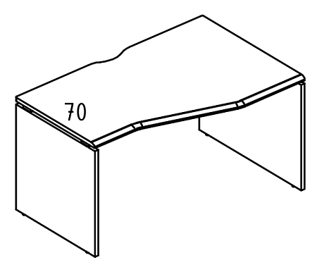 Стол эргономичный &quot;Техно&quot; на каркасе ДСП (1 скос) правый Alta МР МП 066.02