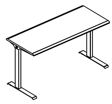 Стол 140 рабочий на каркасе МL 2 скоса  Alta ML МР А2 004.01