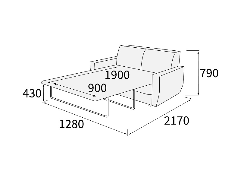 картинка Диван 2-х местный с механизмом Омега Д2М