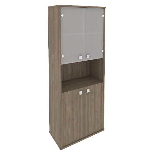 Шкаф высокий широкий комбинированный со стеклом и нишей Стайл (STYLE) Л.СТ-1.4