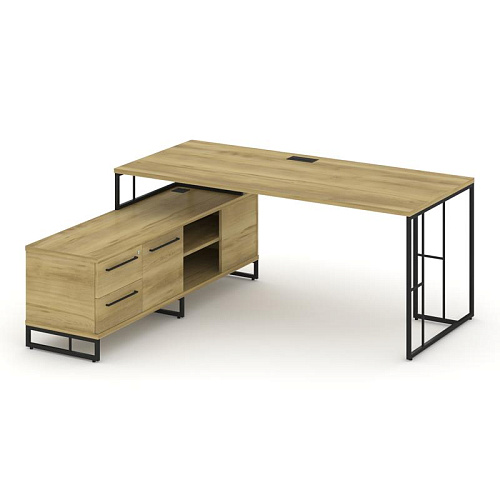 Стол руководителя на опорной тумбой Рифт Директ (RIFT DIRECT) RF.SRT-24 (L) 1580*1600*750