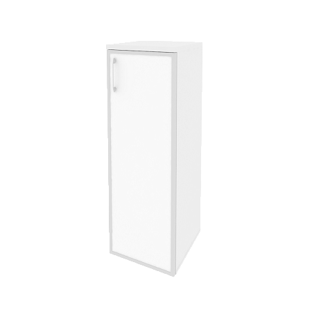 Шкаф офисный средний узкий правый (1 средний фасад стекло лакобель в раме) Оникс (ONIX) O.SU-2.4R(R) white/black