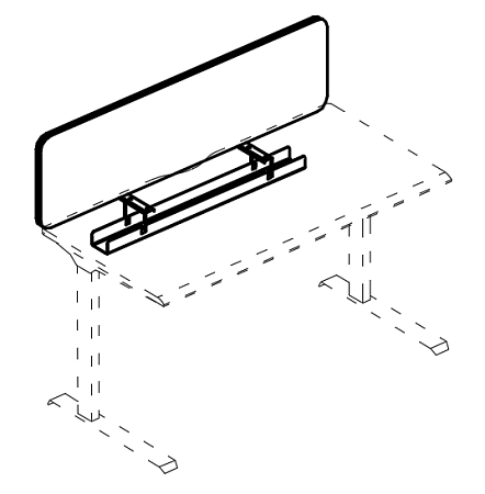 Экран для стола 160 тканевый с кабель-каналом А4 А 878