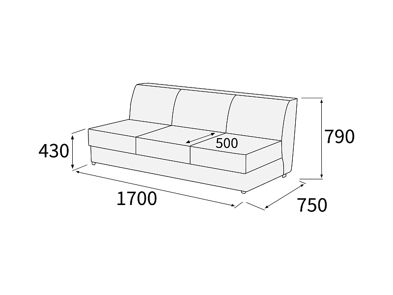 картинка Модуль 3-х местный без подлокотников Омега 3С