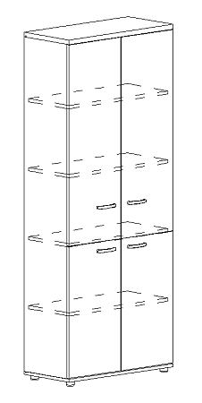 Шкаф для документов закрытый 4-х дверный Albero А4 9373