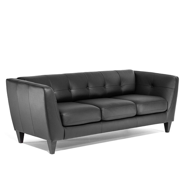 картинка Диван 3-мест кожзам+кожа VOLTA VOLTA 3 Dakota Black wenge