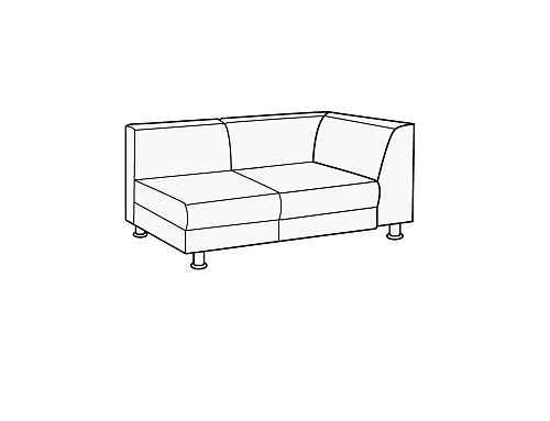 Модуль 2-х местный с правым подлокотником Омега-люкс 2Пр