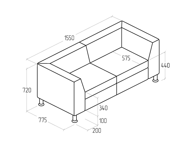 картинка Диван Everprof Monro двухместный EV-MN-P.02