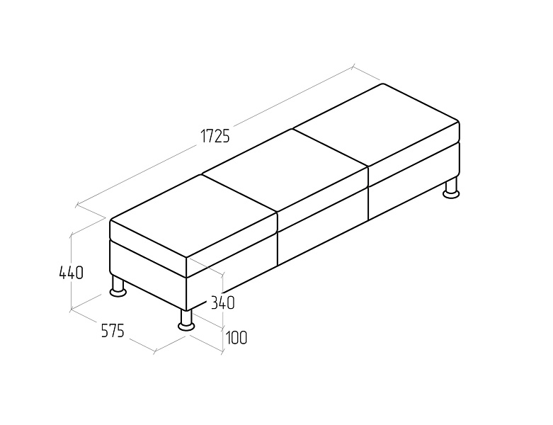 картинка Пуф Everprof Monro трехместный EV-MN-PF.03