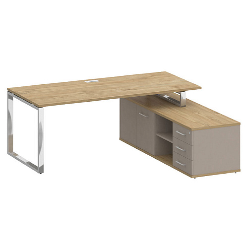 Стол руководителя с опорной греденцией, правый 200x180 см Шифт (SHIFT) SK.SRG-200 (R)