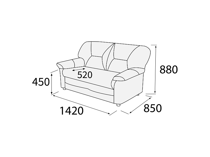 картинка Диван 2-х местный Дельта Д2