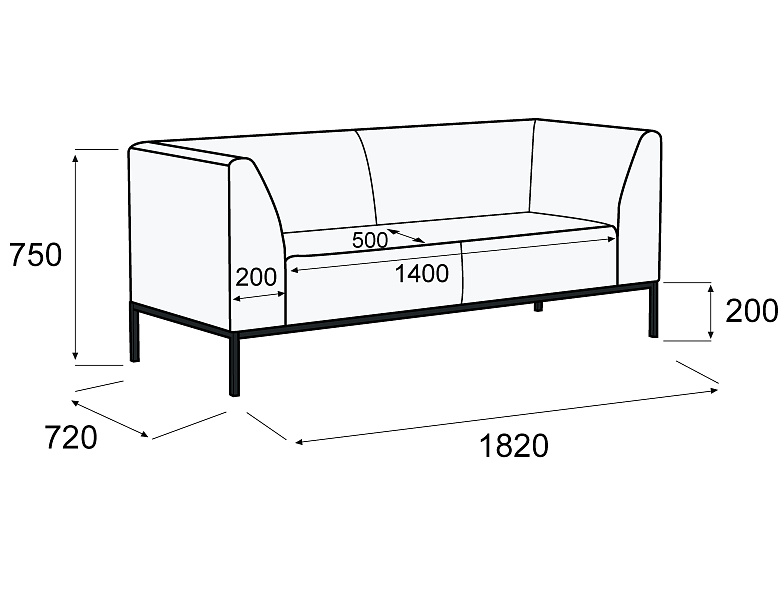 картинка Диван 3-х местный Ультра Д3
