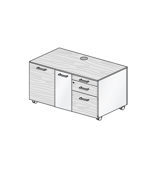 картинка Тумба сервисная с файловым ящиком, правая Darch 15026D