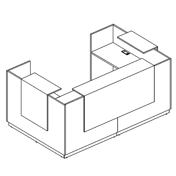 картинка Стойка ресепшен П-образная (полки высокие) А4 9880
