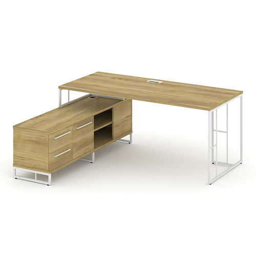 Стол руководителя на опорной тумбой Рифт Директ (RIFT DIRECT) RF.SRT-24 (L) 1580*1600*750