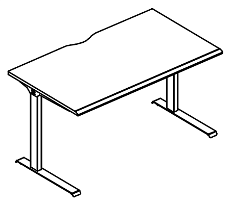 Стол 120 письменный металлокаркас МL 1 скос Alta ML МР А2 023.02