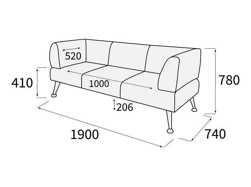 картинка Диван 3-х местный Вейт Д3