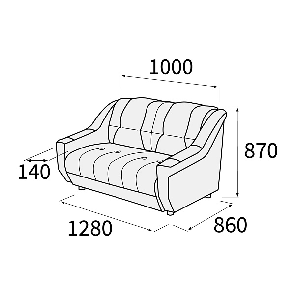 картинка Диван 2-х местный Альфа Д2