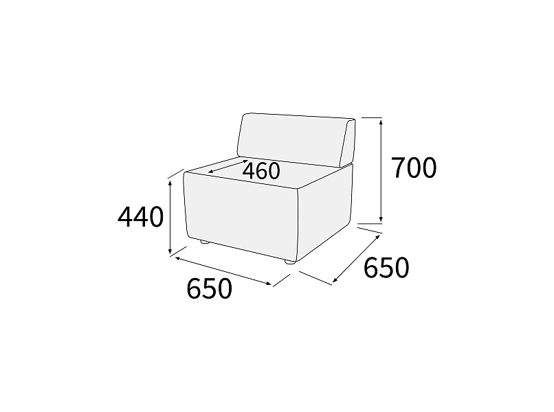 картинка Модуль 1-но местный без подлокотников Гамма 1С