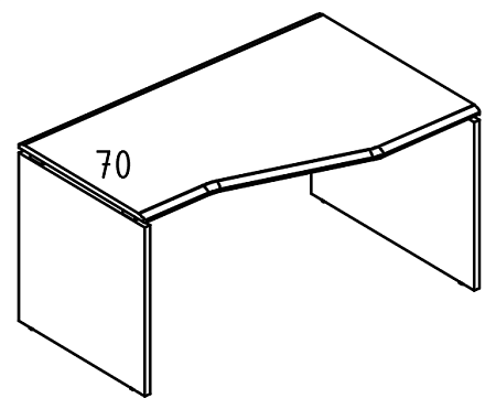Стол эргономичный &quot;Техно&quot; на каркасе ДСП (2 скоса) правый Alta МР МП 066.01