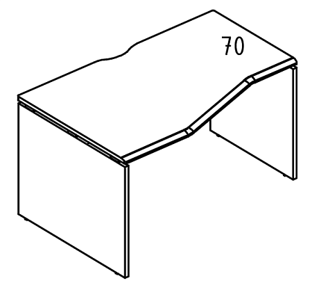 Стол эргономичный &quot;Техно&quot; на каркасе ДСП (1 скос) левый  Alta МР МП 065.02