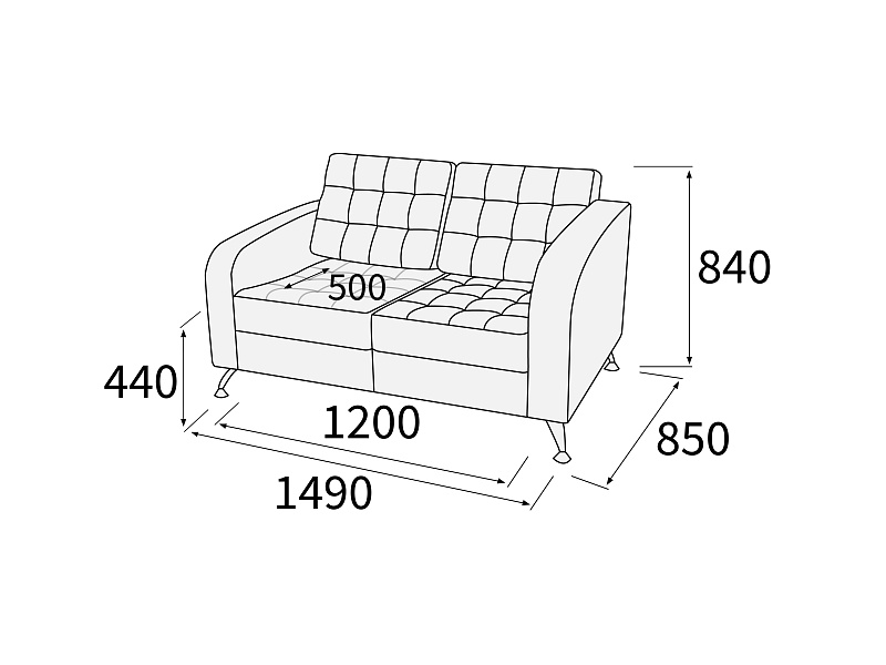 картинка Диван 2-х местный Марс Д2